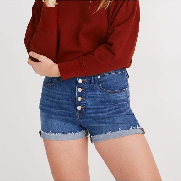 Madewell Pants - Madewell High-Rise Denim Shorts Derby Wash Button-Front Edition Size 25 $74.50